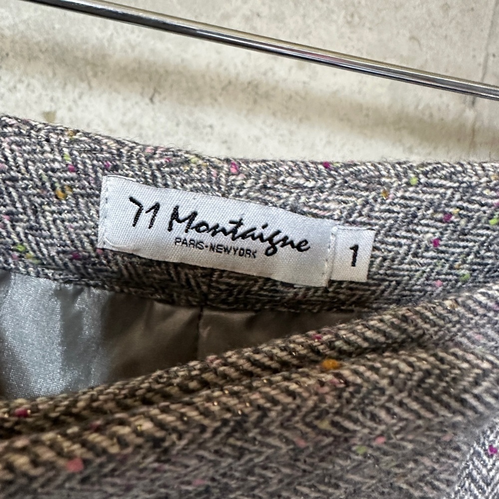 Avenue Montaigne tweed cuffed straight leg pants - Picture 2 of 6